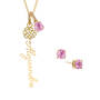 Birthstone Flower Necklace Earrings 11772 0011 j october