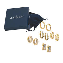 Dazzling Huggie Hoops Five Earring Set 11555 0014 g gift pouch box