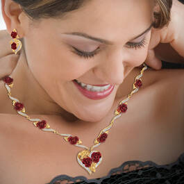 A Dozen Roses Heart Necklace Earring Set 10244 0013 m model