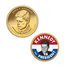 The U.S. Presidential Dollar and Campaign Pin Collection 10038 0013 d kennedy