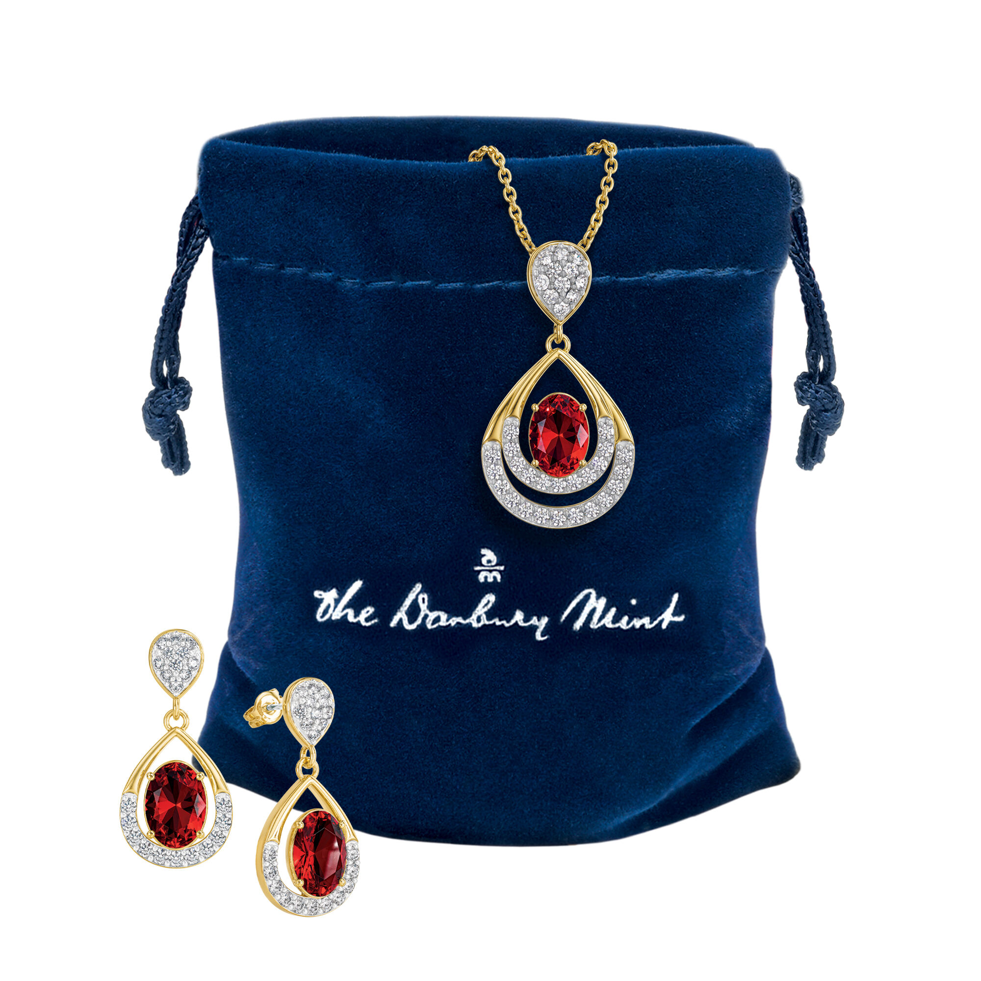 Birthstone Necklace Earring Set 6930 0010 m gift pouch
