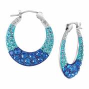 Blue Wave Swarovski Side Hoops 6378 001 9 1