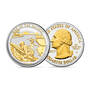 Platinum and Gold Highlighted Land of the Free Quarters 11129 0011 a GU