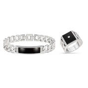 Links of Steel Ring Bracelet Set 10401 0012 a main