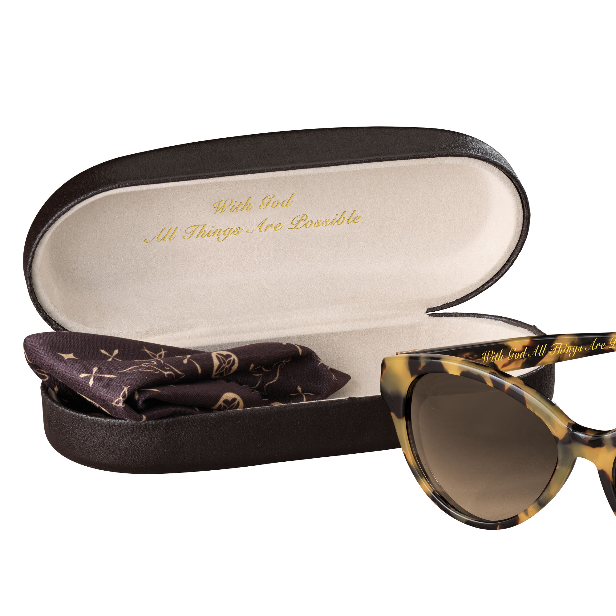 With God All Things Are Possible Sunglasses and Personalized Case 10348 0018 c box