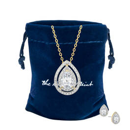 Drop of Elegance Diamond Pendant with Free Matching Earrings 12025 0014 g gift pouch