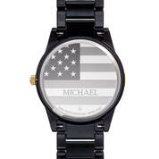 Veterans Tribute Black Steel Diamond Watch 10750 0027 b back