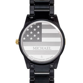 Veterans Tribute Black Steel Diamond Watch 10750 0027 b back