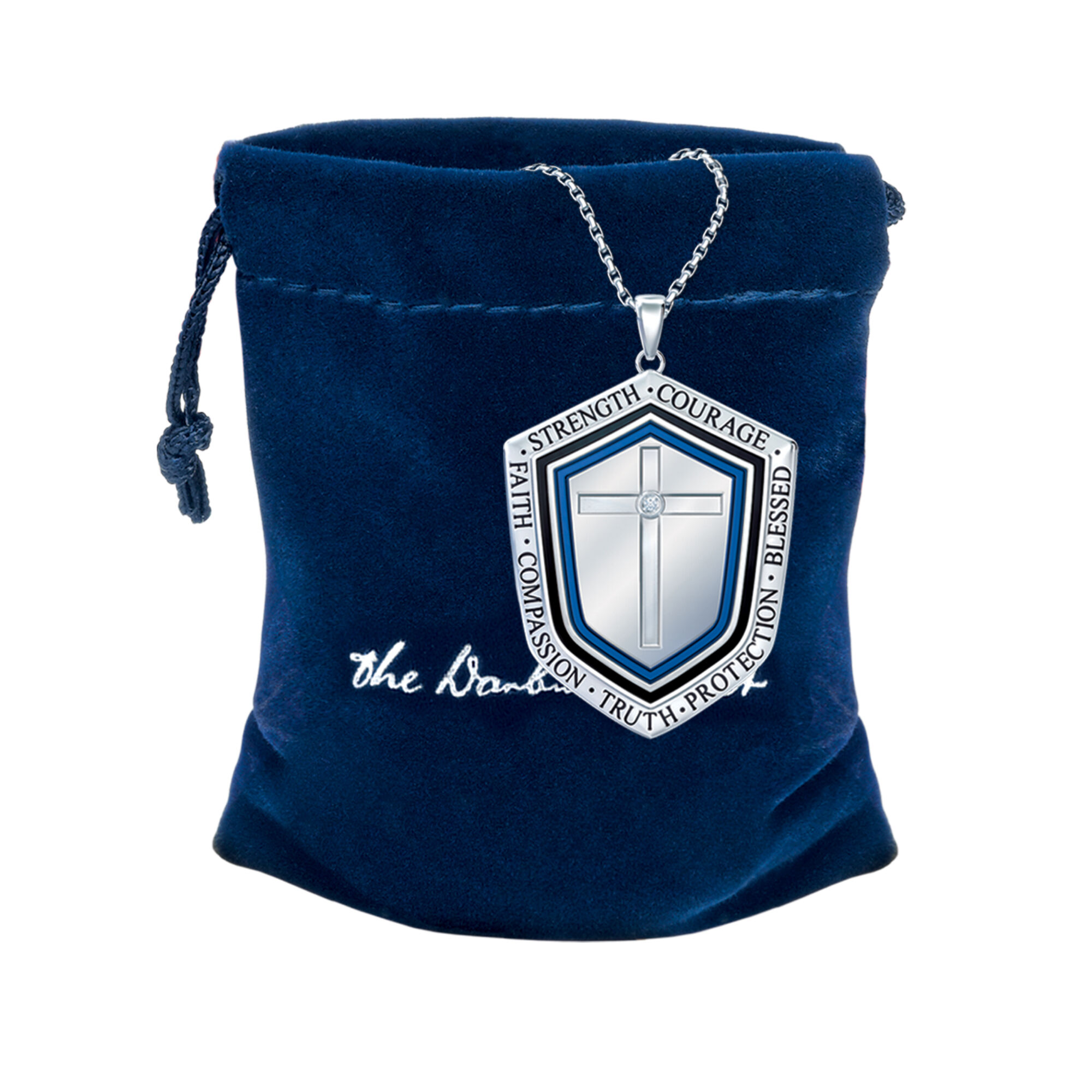 Blessed Son Personalized Shield Pendant 1208 0065 g gift pouch