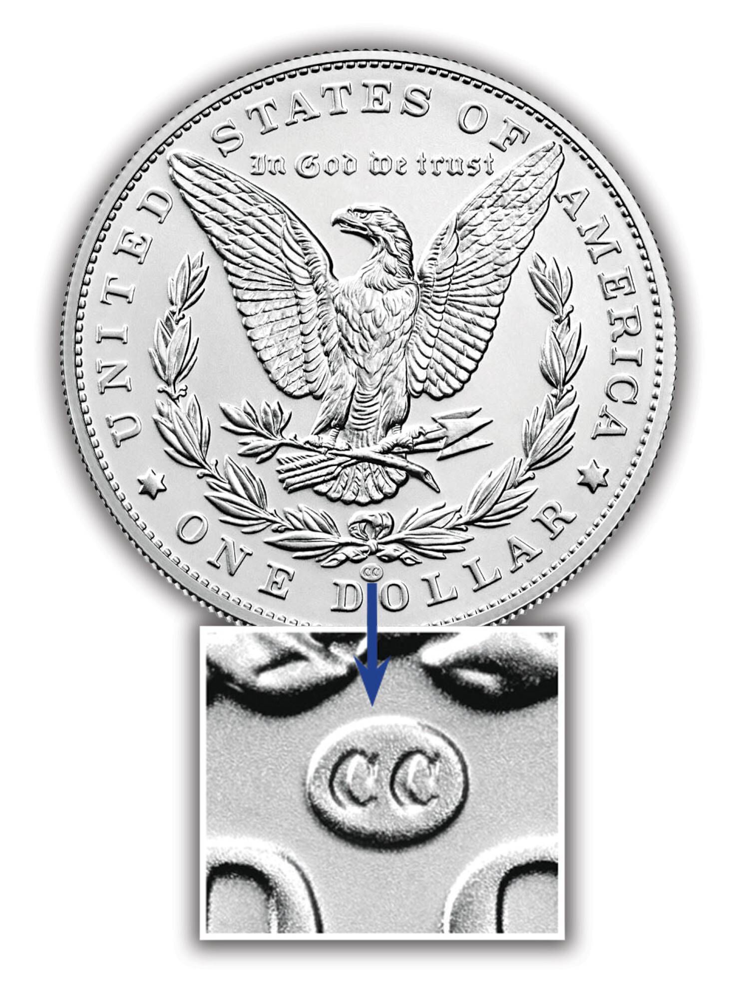 cc mint morgan silver dollar anniversary coin C1M c Mark