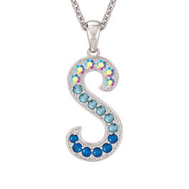 Blue Wave Initial Pendant 11569 0018 e intial