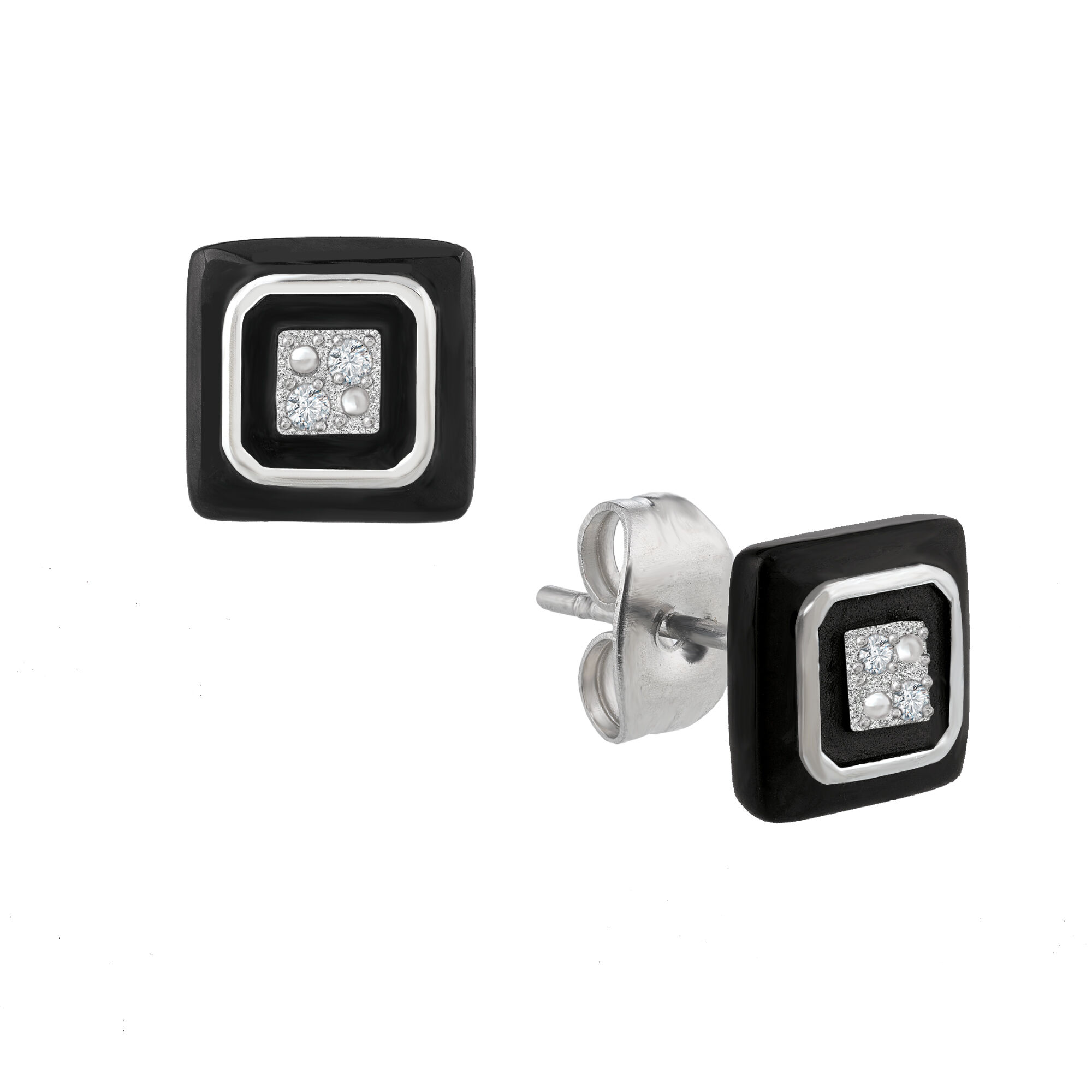 Black Ice Men s Diamond Earrings