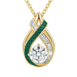 Birthstone Swirl Pendant with Free Matching Earrings 12210 0027 e may
