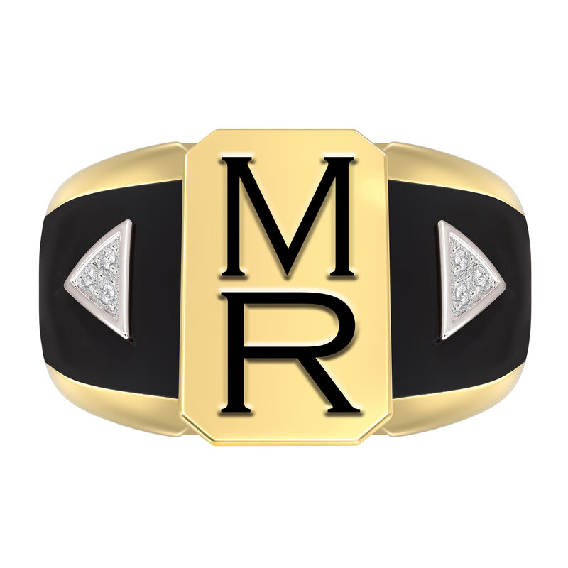 Gold Label Mens Diamond Ring 10237 0012 b front