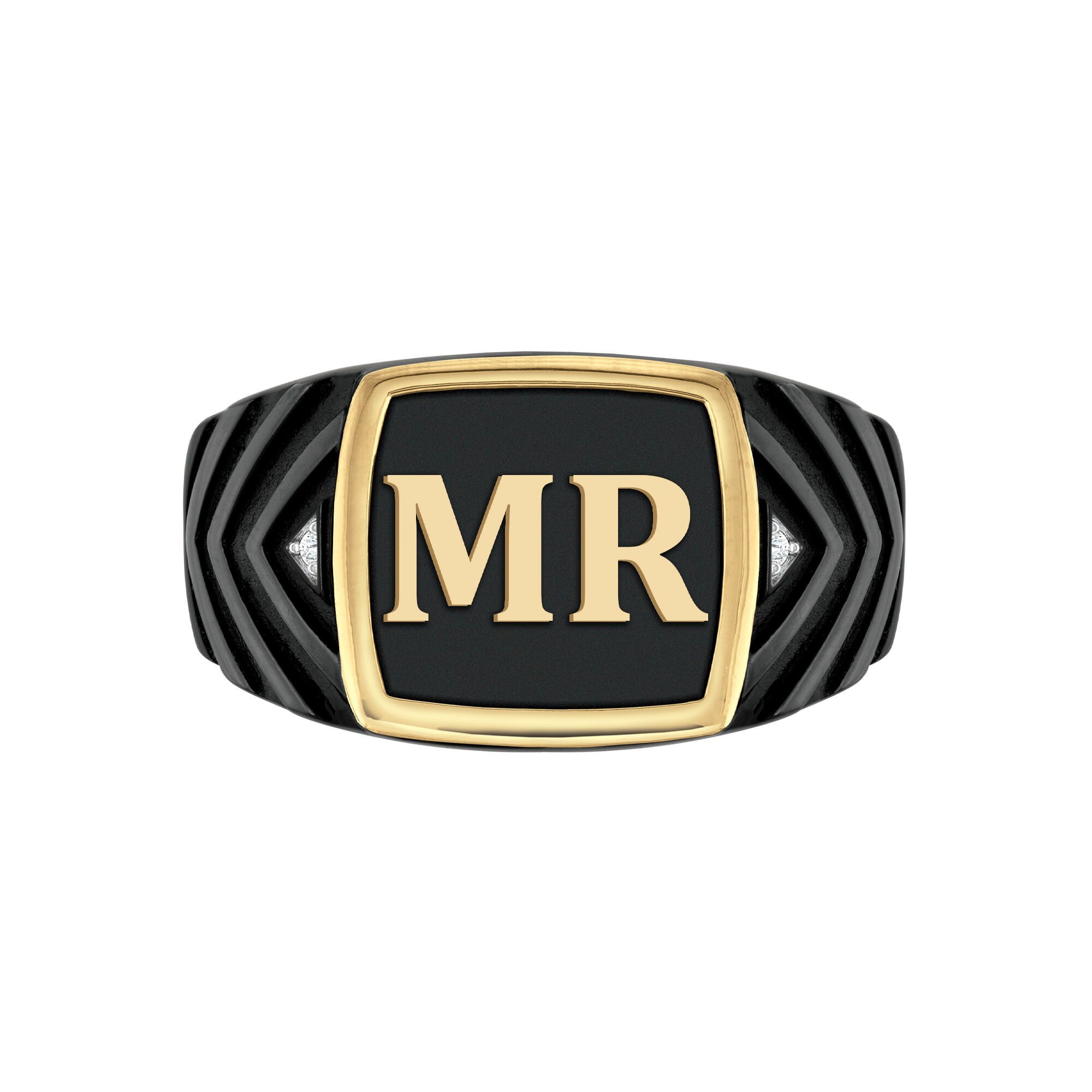 Black Chevron Mens Diamond Ring 11345 0019 b ring