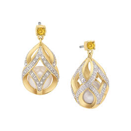 Birthstone Diamond Caged Pearl Earrings 11899 0019 k november
