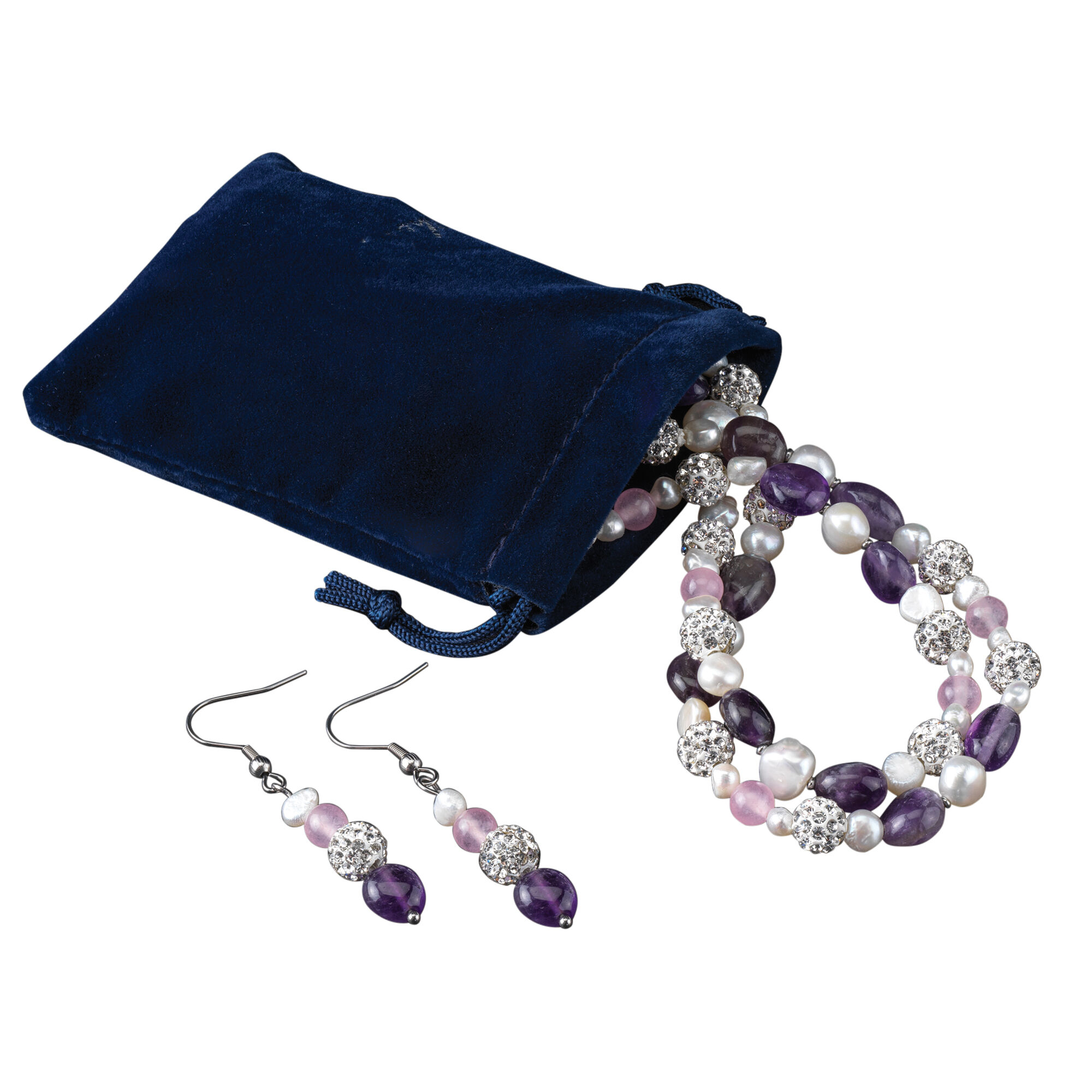 Purple Majesty Necklace Earring Set 6747 0013 g gift pouch