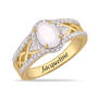 Personalized Birthstone & Diamond Harmony Ring, Birthstone & Diamond Harmony Ring 12354 0015 f june