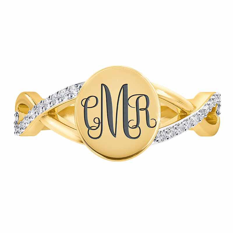 Personalized Diamond Signet Ring 6021 001 0 2