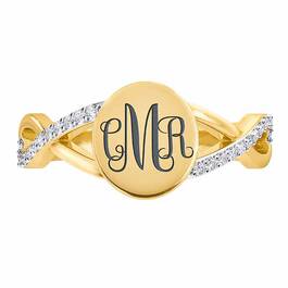 Personalized Diamond Signet Ring 6021 001 0 2
