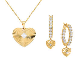 Hearts Aglow Diamond Earrings with Free Matching Pendant 11609 0028 a main