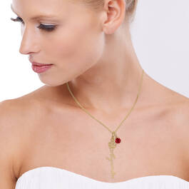 Birthstone Flower Necklace 11772 0029 n model