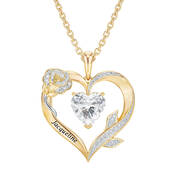 Personalized Rose of My Heart Diamond Pendant 11874 0018 a main