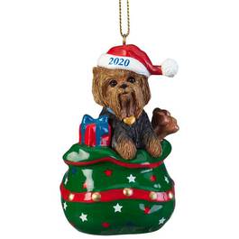 The 2020 Yorkie Long haired Ornament 6428 020 9 1