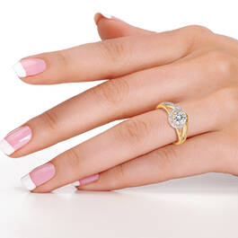 Personalized Genuine Birthstone & Diamond Swirl Ring 11760 0049 o model