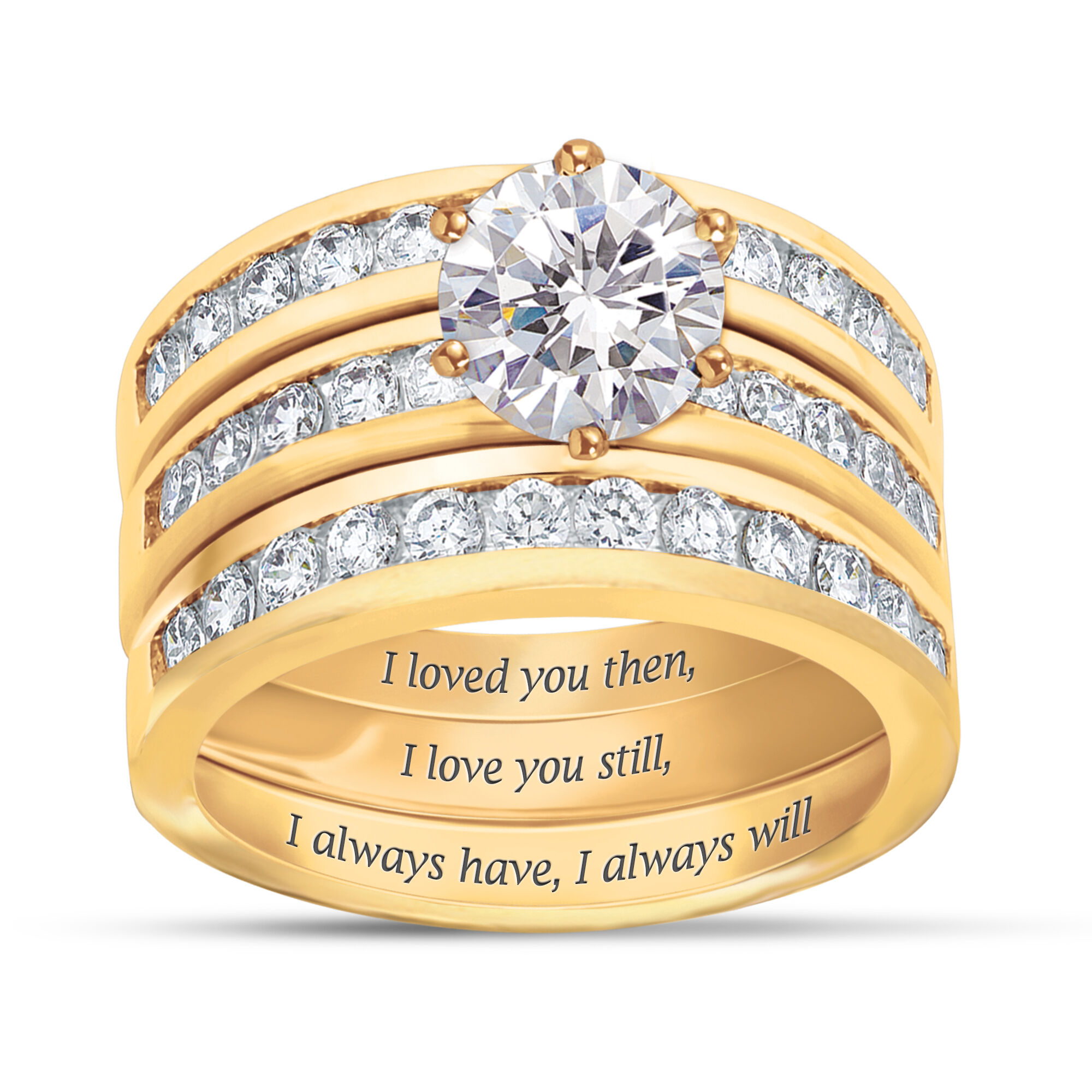 Danbury mint i love you always diamond ring set top