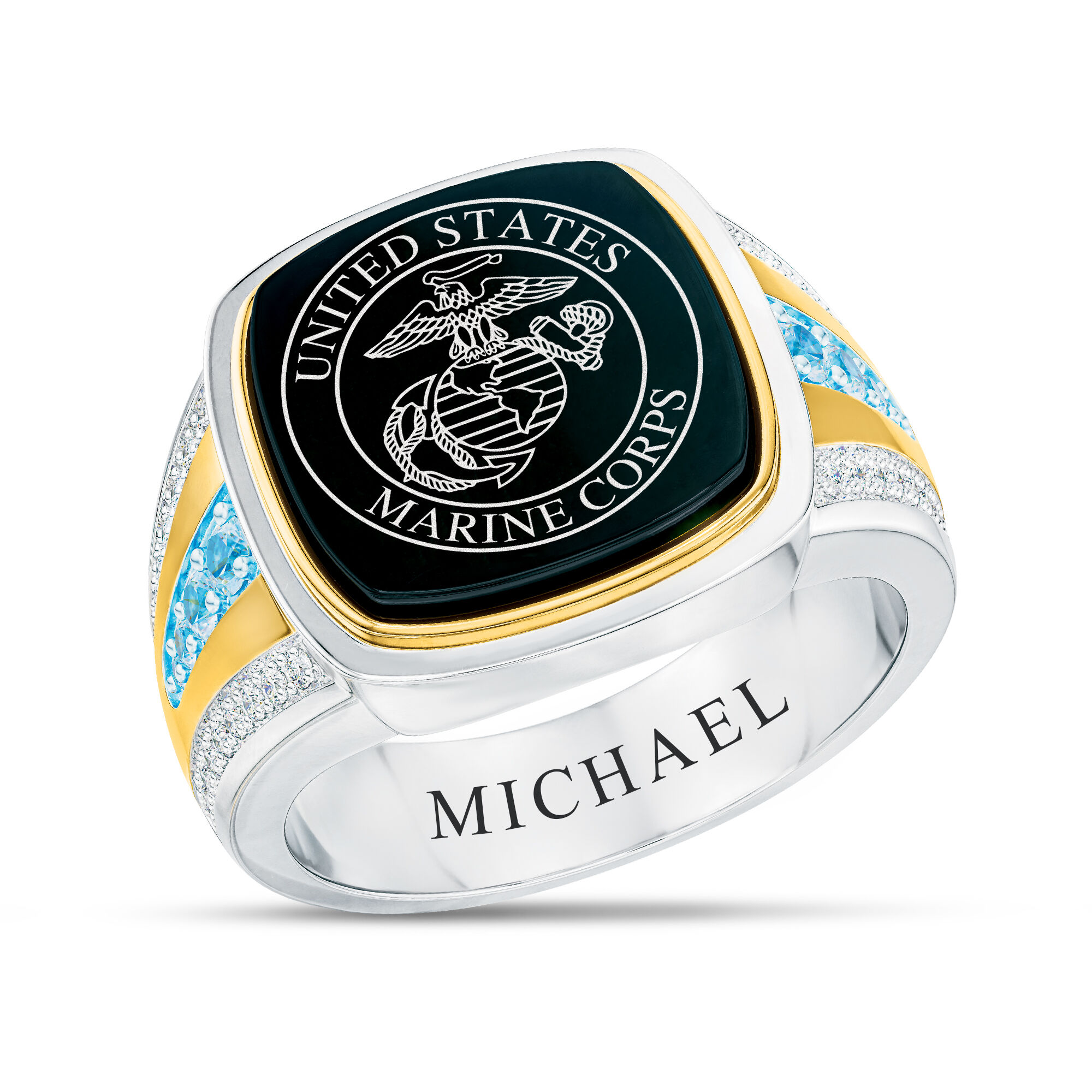 The US Marines Birthstone Ring 10347 0035 c march