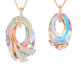 The Shimmering Sea Personalized Crystal Rose Gold Pendant 12527 0017 a main