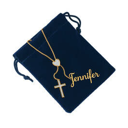 Personalized Cross Bolo Necklace 6513 0015 g gift pouch
