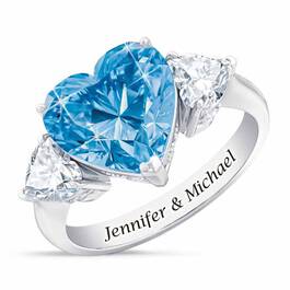 Birthstone Triple Heart Ring 1516 002 1 12