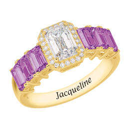 Personalized Signature Birthstone Ring 10664 0014 b february