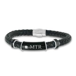 Black Ice Mens Leather Bracelet 1981 001 9 1