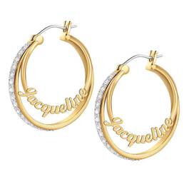 Personalized Double Hoop Earrings 6551 001 8 1
