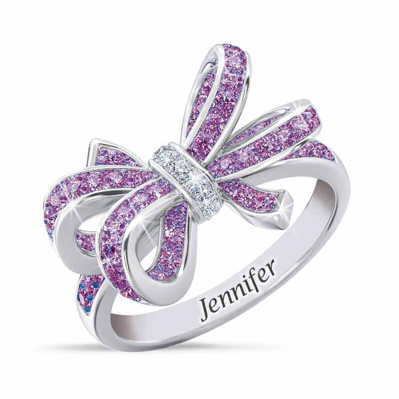 Birthstone  Diamond Bow Ring 1876 001 7 6
