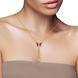 Personalized Birthstone Butterfly Necklace 6727 001 7 14