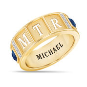 Personalized Birthstone Initials Ring 11010 0013 a main