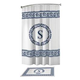 Monogram Bath Mat and Shower Curtain Set 10239 0010 s spiegelman