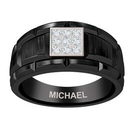 Black Steel Mens Ring 10421 0018 c ring