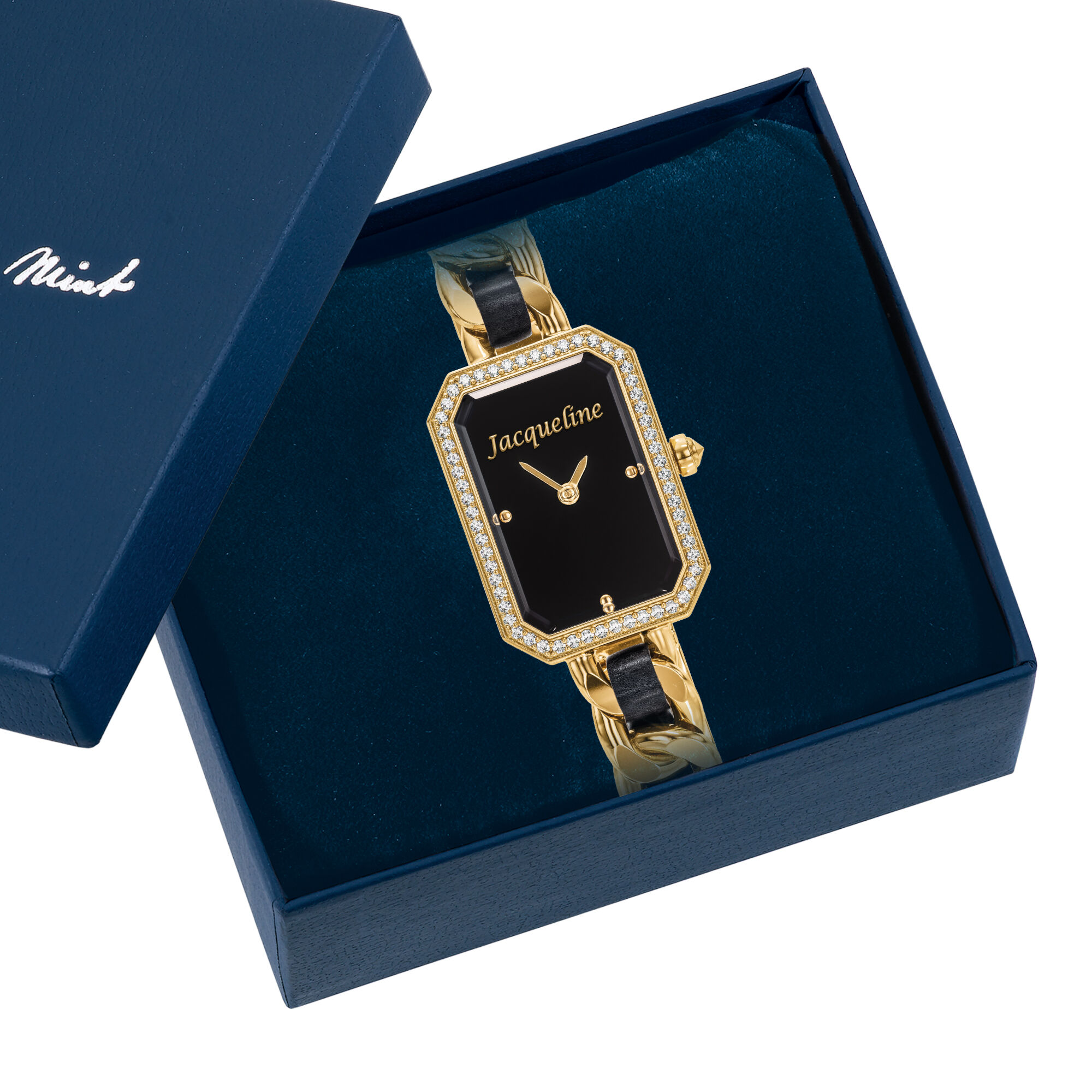 Personalized Black Gold Watch 10816 0011 g display box