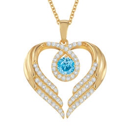 Birthstone Pendant Angel Heart Wing 6721 0013 c march