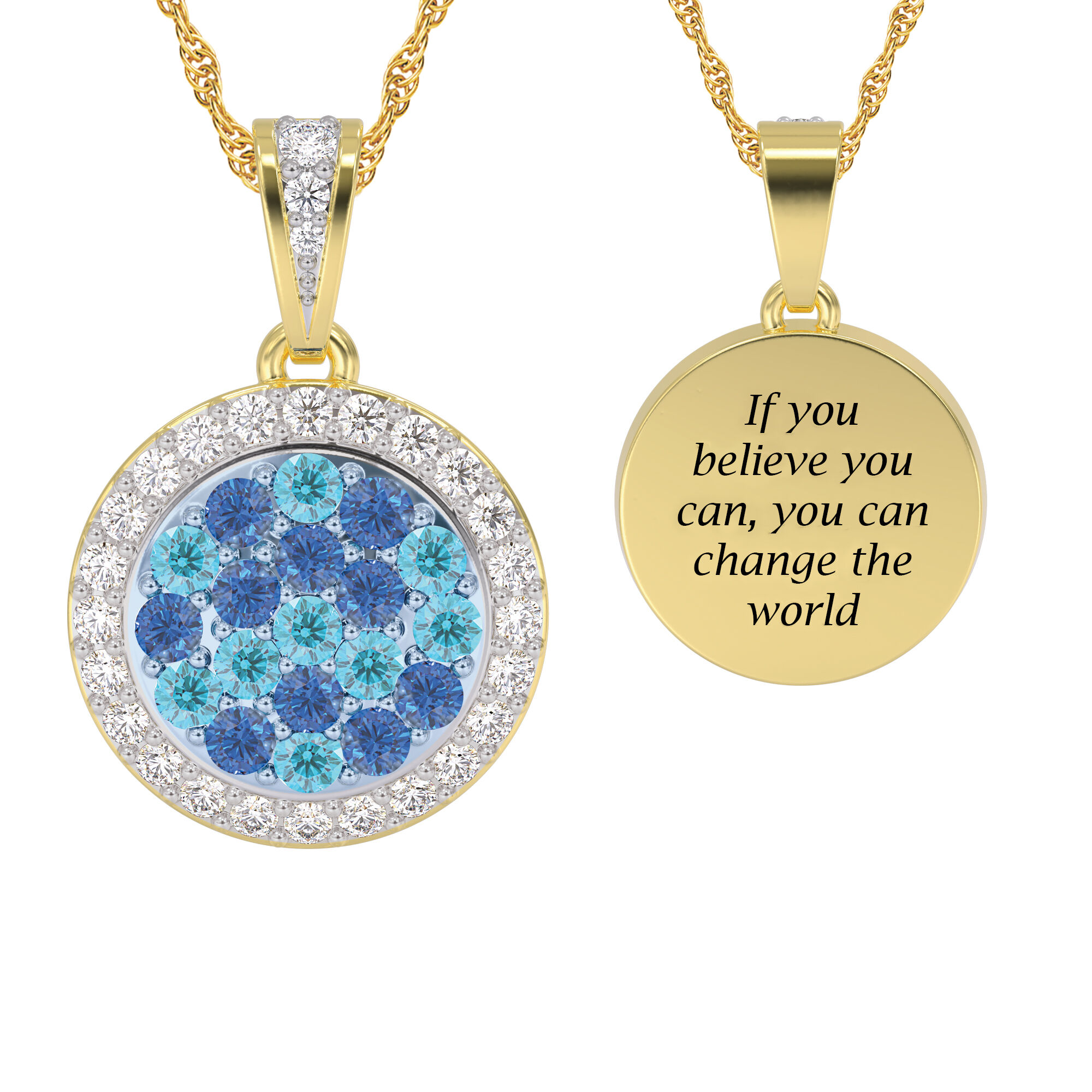 You Can Change the World Daughter Mosaic Pendant 10219 0014 a main