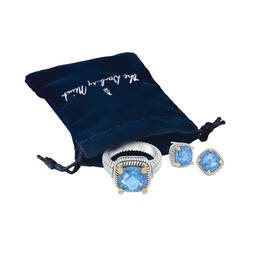Sea of Blue Ring and Earring Set 6722 0012 g gift pouch