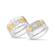 Personalized Diamond His Hers Ring Set 11213 0018 a main