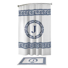 Monogram Bath Mat and Shower Curtain Set 10239 0010 j jacobowitz