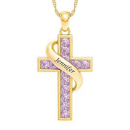 Personalized Birthstone Cross Pendant 5657 001 3 6