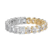 Diamonisse Silver Gold Eternity Ring 11777 0016 b flat
